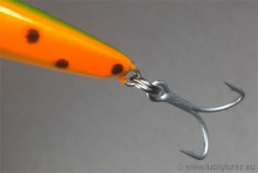 Nils Master Invincible 12 cm Floating Wobbler, Farbe: 032 grün/orange/rot/gepunktet, Gewicht: 24 Gramm