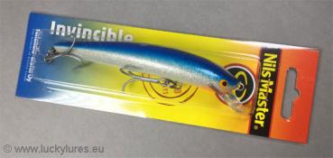Nils Master Invincible 12 cm Floating Wobbler, Farbe: blau/weiß/glitter 046, Gewicht: 24 Gramm