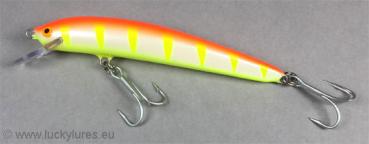 Nils Master Invincible 12 cm Floating Wobbler, Farbe: 070 orange/weiß/gelb gestreift, Gewicht: 24 Gramm