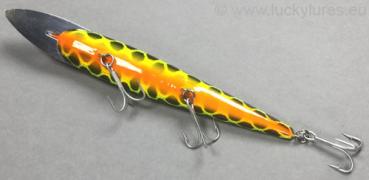 Nils Master INVINCIBLE DEEP RUNNER Metal Lip Wobbler, Größe: 15 cm, Farbe: 175 Fire Snake, Gewicht: 35 Gramm, schwimmend mit langsamen Auftrieb