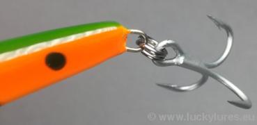 Nils Master Invincible 18 cm Floating Wobbler, Farbe: 032 grün/orange/rot/gepunktet, Gewicht: 40 Gramm