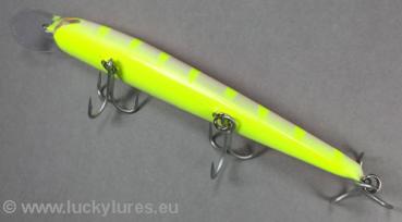 Nils Master Invincible 18 cm Floating Wobbler, Farbe: 070 orange/weiß/gelb gestreift, Gewicht: 40 Gramm