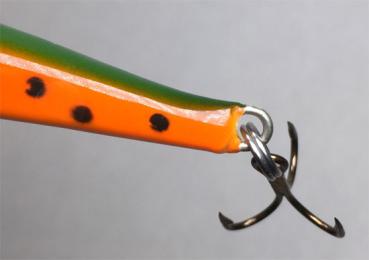 Nils Master Invincible 8 cm Floating Wobbler, Farbe: 032 grün/orange/rot/gepunktet, Gewicht: 8 Gramm