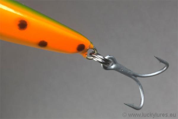 Nils Master Invincible 12 cm Floating Wobbler, Farbe: 032 grün/orange/rot/gepunktet, Gewicht: 24 Gramm