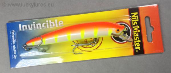 Nils Master Invincible 12 cm Floating Wobbler, Farbe: 070 orange/weiß/gelb gestreift, Gewicht: 24 Gramm