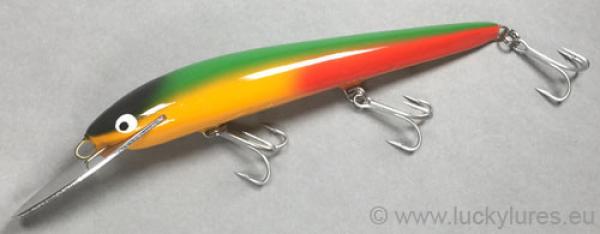 Nils Master INVINCIBLE DEEP RUNNER Metal Lip Wobbler, Größe: 15 cm, Farbe: 052 Black-Head Rainbow, Gewicht: 35 Gramm, schwimmend mit langsamen Auftrieb