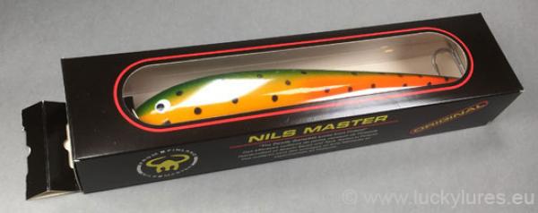 Nils Master Invincible 25 cm Floating Wobbler, Farbe: 032 grün/orange/rot/gepunktet, Gewicht: 120 Gramm