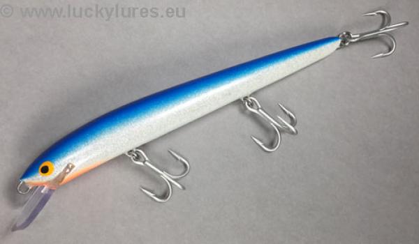 Nils Master Invincible 18 cm Floating Wobbler, Farbe: 046 blau/weiß/glitter, Gewicht: 40 Gramm