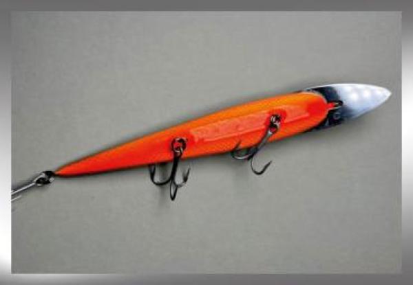 Nils Master INVINCIBLE DEEP RUNNER Metal Lip Wobbler, Größe: 15 cm, Farbe: 152 Orange-Black-Fish, Gewicht: 35 Gramm, schwimmend mit langsamen Auftrieb