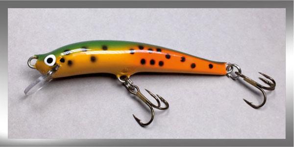 Nils Master Invincible 8 cm Floating Wobbler, Farbe: 032 grün/orange/rot/gepunktet, Gewicht: 8 Gramm